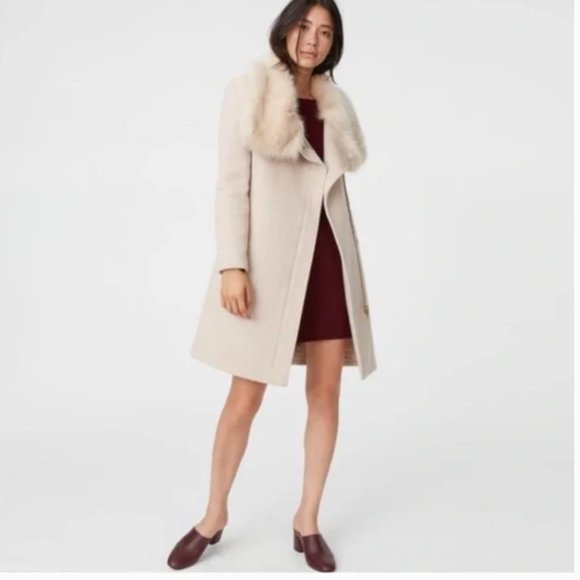 Club Monaco Wool + Faux Coat - Dusty Pink - Picture 1 of 7